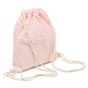 Mochila con cordón de polka dot, bolsa con cordón de tela de algodón, bolsa de almacenamiento portátil para compras, para viajes al aire libre, uso diario - Product Image 2