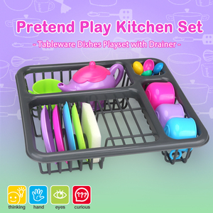 Juego de té para niños y niñas, accesorios de cocina, platos de juguete, tetera, utensilios de cocina, juego de regalo - Product Image 2
