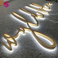 Kustom 3D akrilik Backlit tanda LED huruf dekoratif dan tanda Logo dengan lampu Neon untuk dekorasi mobil