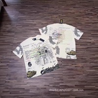 T-shirt décontracté surdimensionné vintage à manches courtes pour couple, imprimé pleine surface avec strass MIXED EMOTION, vente en gros de haute qualité