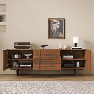 Mueble de TV de Madera Maciza Estilo Vintage, Mueble de Almacenamiento para Sala de Estar - Product Image 4