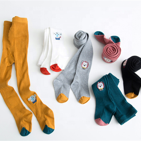 Новинка, детские леггинсы с мультяшной вышивкой для девочек, детские колготки, леггинсы, Детские облегающие брюки