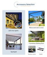 Pergola bioclimatique moderne en PVC imperméable, écologique, auvent rétractable pour balcon, toit en aluminium, alliage de poudre