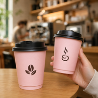 Gobelets à café en papier à double paroi recyclables avec couvercles et manchons pour l'emballage personnalisé de boissons chaudes à emporter