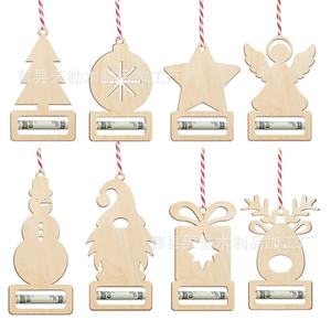 Wooden Christmas <b>ornaments</b>, <b>small</b> pendants, creative party decorations, Christmas cards, money decorations, Christmas gifts, - Product Image 2