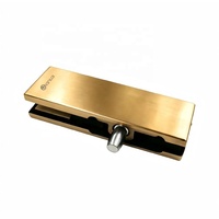 Accessoires de luxe en verre doré pour cloisons vitrées, fixation pivotante supérieure pour vitrine