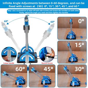 Accessoires pour outils électriques portables Goupilles à centrage automatique Guide de perçage Angle réglable <span class=keywords><strong>0</strong></span> ° 60 ° <span class=keywords><strong>1</strong></span>/16-<span class=keywords><strong>1</strong></span>/<span class=keywords><strong>2</strong></span> \ "Gamme de serrage du mandrin Multi - Product Image 3