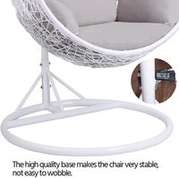 Balançoire œuf suspendue en rotin PE bon marché avec support pour coussin chaise balançoire suspendue en osier pour intérieur et extérieur