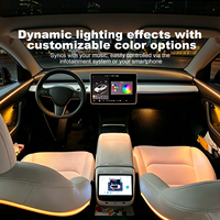 Kit d'éclairage ambiant RGB pour Tesla Model 3 Highland Model Y Juniper, éclairage LED pour console centrale, espace pour les pieds, dossier de siège, accessoires