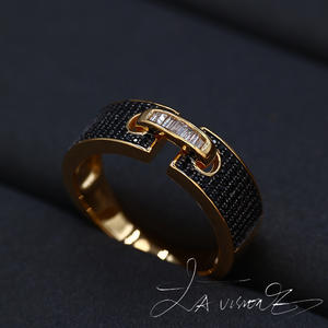 แหวนหยกฝังเพชรแอฟริกาใต้ธรรมชาติ ประดับด้วยแบล็คสปิเนล ซีรีส์ Counterattack เครื่องประดับวินเทจ - Product Image 4