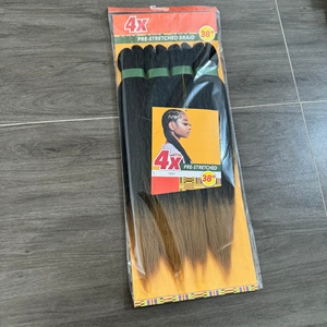 Treccine Sintetiche all'Uncinetto per Donne <span class=keywords><strong>Nere</strong></span>, Capelli Yaki Pre-stirati per Intrecciare, Extension per Capelli Africani Ez Braids 4X 38 Pollici 240g - Product Image 1