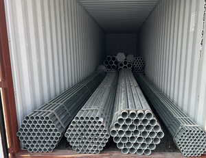 Vente chaude de tubes ronds galvanisés Q195 Q345 de 60 pouces, structure d'échafaudage, tube en acier au carbone - Product Image 1