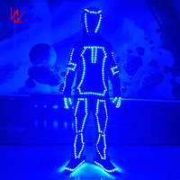 Costume de robot LED futuriste cyberpunk lumineux pour la scène de boîte de nuit, la danse, les festivals EDM, les événements et les spectacles