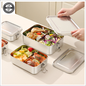 Boîte à lunch bento japonaise étanche en acier inoxydable pour adultes Récipient de nourriture Tiffin de style <span class=keywords><strong>thermos</strong></span> pour la préparation des <span class=keywords><strong>repas</strong></span> - Product Image 2