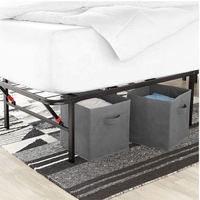 WEKIS Cadre de lit double pliable en métal à lattes d'acier Double King Size