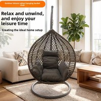 Fauteuil suspendu en métal durable, moderne et minimaliste, pour l'extérieur, avec coussin imperméable, pour balcon, jardin et terrasse intérieure