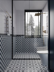 <span class=keywords><strong>Carrelage</strong></span> en mosaïque céramique noir, blanc et gris, design moderne décontracté, 300x300mm, pour salle de bain, <span class=keywords><strong>toilettes</strong></span>, colonnes. - Product Image 4