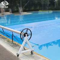 Water Crown Factory Rouleau manuel en acier inoxydable Outil et accessoire de couverture de piscine amovible en PE portable