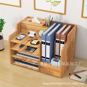 Wooden multi-layer desktop <b>storage</b> <b>box</b> with lock, suitable for office workstations, <b>drawer</b>-style <b>storage</b> racks, and desk - Product Image 2