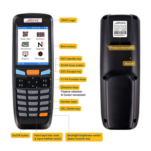JR <span class=keywords><strong>2D</strong></span> không dây máy quét mã vạch PDA di động hàng tồn kho Máy quét dữ liệu <span class=keywords><strong>Collector</strong></span> với 2.8 inch Màn hình LCD - Product Image 5