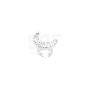 Fabulous Class Celestial Aesthetic Statement Crescent <b>Moon</b> Pitted Texture Sterling Silver 925 <b>Rings</b> - Product Image 1