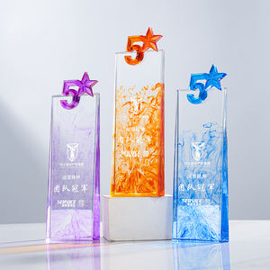 Atacado Creative Business Souvenir <span class=keywords><strong>Crystal</strong></span> Glass Trophy Para Incentivar Presente Lembrança - Product Image 2