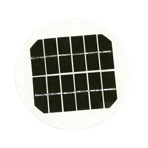 لوح شمسي زجاجي كهرضوئي بقوة 2 وات لوح شمسي مستدير رقيق بقوة 6 فولت طراز ZW-Dia160 لوحة شمسية صغيرة مخصصة