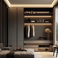 Armoire sur mesure en aluminium avec 6 portes en verre pour dressing, dressing intégré
