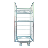 Chariot à palettes métallique à 4 côtés avec panneaux grillagés pour un stockage sécurisé et visible des stocks dans les usines