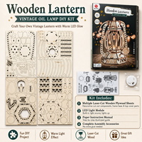 Kit de modèle de lampe en bois à monter soi-même, puzzle en contreplaqué découpé au laser avec lumière LED, projet d'artisanat créatif, décoration de la maison, cadeau fait main