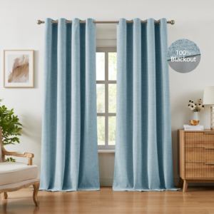 <span class=keywords><strong>Cortinas</strong></span> de Poliéster Transpirables de 130 g/m² que Aclaran la Habitación, Suaves y con Filtro de Luz Natural, Juego de 2 Piezas para Dormitorio - Product Image 1