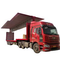 Aile volante personnalisable en acier au carbone camion remorque semi-remorque avec portes ouvertes des deux côtés et ailes allongées semi-remorque