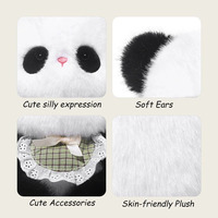 Peluche Panda Mignonne Personnalisée 20cm, Jouet en Peluche Doux Certifié EN71 CE, Peluches Kawaii pour Enfants, Cadeau d'Anniversaire Bébé