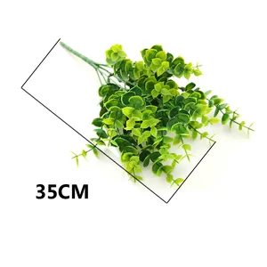 Cây giả màu xanh quân đội, lá bạch đàn nhựa giả, <span class=keywords><strong>7</strong></span> nhánh, bó hoa bạch đàn nhựa dùng trang trí đám cưới - Product Image 4