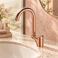 Robinet de lavabo architectural à levier unique lisse pour villas, appartements et rénovation résidentielle