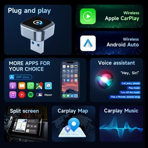Android auto 2-in-1 USB Wireless CarPlay box <b>adapter</b> <b>plug</b> universal mini Wired Wireless BT WiFi Car play factory Wholesale - Product Image 5