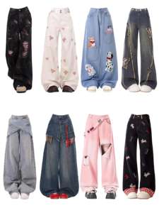 <span class=keywords><strong>Jeans</strong></span> cargo décontractés taille haute amples et respirants pour femmes, coupe boyfriend, jambe large, en denim, vente en gros - Product Image 2