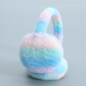 Penutup Telinga Modis Musim Dingin Bulu Tebal Pelangi Hangat Lucu Serbaguna Tahan Angin Anti Dingin - Product Image 6