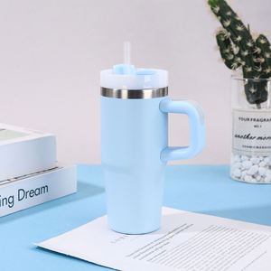 Gobelet de voyage 14oz, tasse de voiture isotherme sous vide, base antidérapante, couvercle et paille inclus - Product Image 2