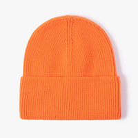 Topi Rajut Akrilik Jacquard Sederhana, Polos, Dapat Disesuaikan, Tebal, Awet, Kasual, Warna Solid, Unisex, untuk Musim Gugur dan Dingin