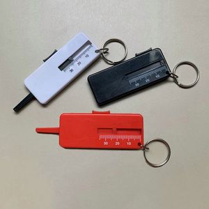 <b>Custom</b> Mini Plastic Tire Tread Ruler <b>Keychain</b> Portable Car Tyre Tread Depth Ruler Keyring Tire Tread Depth Gauge <b>Keychain</b> - Product Image 4