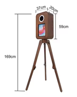 Coque de photomaton vintage en bois pour iPad, pour locations, compatible avec les appareils photo reflex numériques de 11, 12,9 et 13 pouces, pour événements