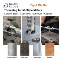 Kit de réparation de filetage métrique 40 pièces M3-M12 avec clé à taraud et filière NPT 1/8, jauge de pas de vis et outils de filetage