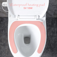 Tapis de toilette chauffant d'hiver, type de pâte lavable et imperméable, coussin de siège de toilette, couverture de toilette douce à température constante
