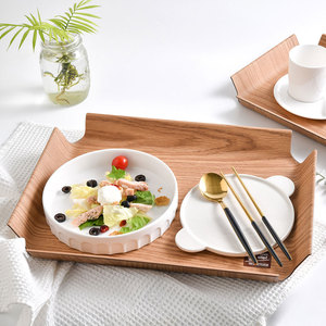 Plateau de nourriture en carton KRCB-032 405*295-Plateau de pulpe de papier antidérapant biodégradable pour restaurant café et usage domestique - Product Image 1