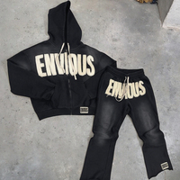 Conjunto Deportivo Personalizado para Hombre con Logotipo de Calavera, Lavado Ácido Desteñido, Algodón, Sudadera con Capucha Vintage de Buena Calidad con Estampado