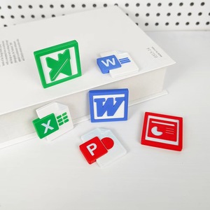 Adesivi magnetici in plastica rettangolari stampati in 3D per software da ufficio, set multiplo per decorazione frigorifero - Product Image 1
