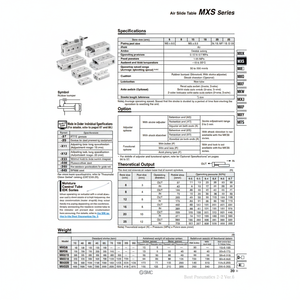 Table coulissante pneumatique SMC Pneumatics MXS8-50 pièces pneumatiques - Product Image 1