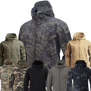 Giacca Casual da <span class=keywords><strong>Uomo</strong></span> in Tessuto Softshell con Cappuccio, Antivento e <span class=keywords><strong>Impermeabile</strong></span>, Stile Bomber Tattico - Product Image 2