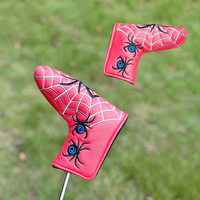 Nouveau pour Web Pattern : Housse de putter à angle droit avec broderie en cuir PU et design protecteur